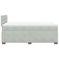 vidaXL Boxspringbett mit Matratze Hellgrau 120x190 cm Samt