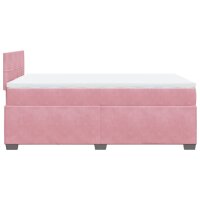 vidaXL Boxspringbett mit Matratze Rosa 120x200 cm Samt