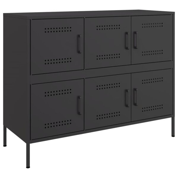 vidaXL Sideboard Schwarz 100,5x39x79 cm Kaltgewalzter Stahl