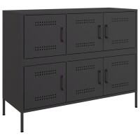 vidaXL Sideboard Schwarz 100,5x39x79 cm Kaltgewalzter Stahl