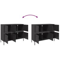 vidaXL Sideboard Schwarz 100,5x39x79 cm Kaltgewalzter Stahl