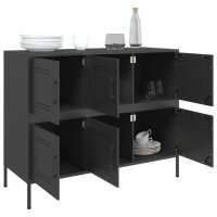 vidaXL Sideboard Schwarz 100,5x39x79 cm Kaltgewalzter Stahl