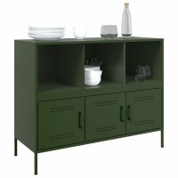 vidaXL Sideboard Olivgr&uuml;n 100,5x39x79 cm Kaltgewalzter Stahl