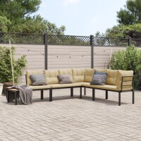 vidaXL Gartenbank-Set 4-tlg. Schwarz Pulverbeschichteter...