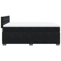 vidaXL Boxspringbett mit Matratze Schwarz 140x190 cm Samt