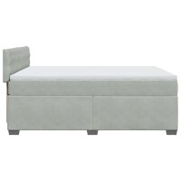 vidaXL Boxspringbett mit Matratze Hellgrau 140x200 cm Samt