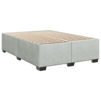 vidaXL Boxspringbett mit Matratze Hellgrau 160x200 cm Samt