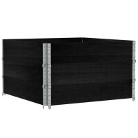 vidaXL Paletten-Aufsatzrahmen 3 Stk. Schwarz 100x100...