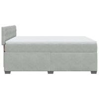 vidaXL Boxspringbett mit Matratze Hellgrau 160x200 cm Samt