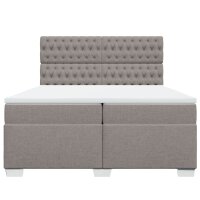 vidaXL Boxspringbett mit Matratze Taupe 200x200 cm Stoff