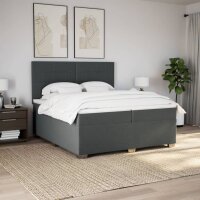 vidaXL Boxspringbett mit Matratze Dunkelgrau 200x200 cm Stoff