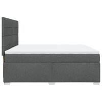 vidaXL Boxspringbett mit Matratze Dunkelgrau 200x200 cm Stoff