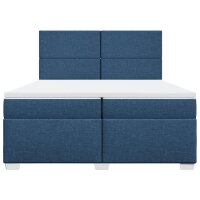 vidaXL Boxspringbett mit Matratze Blau 200x200 cm Stoff