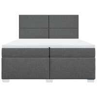 vidaXL Boxspringbett mit Matratze Dunkelgrau 200x200 cm Stoff