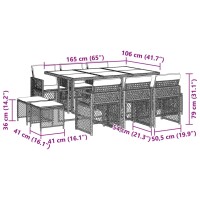 vidaXL 11-tlg. Garten-Essgruppe mit Kissen Hellgrau Poly Rattan