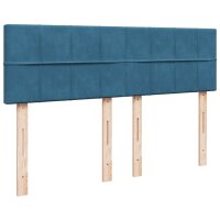 vidaXL Boxspringbett mit Matratze Blau 140x200 cm Samt