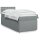 vidaXL Boxspringbett mit Matratze Hellgrau 90x190 cm Stoff