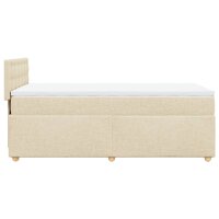 vidaXL Boxspringbett mit Matratze Creme 90x190 cm Stoff