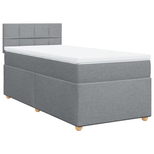 vidaXL Boxspringbett mit Matratze Hellgrau 90x200 cm Stoff