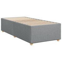 vidaXL Boxspringbett mit Matratze Hellgrau 90x200 cm Stoff