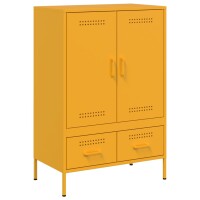 vidaXL Highboard Senfgelb 68x39x101,5 cm Kaltgewalzter Stahl