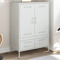 vidaXL Highboard Wei&szlig; 68x39x101,5 cm Kaltgewalzter Stahl