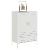 vidaXL Highboard Wei&szlig; 68x39x101,5 cm Kaltgewalzter Stahl