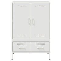 vidaXL Highboard Wei&szlig; 68x39x101,5 cm Kaltgewalzter Stahl