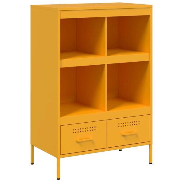 vidaXL Highboard Senfgelb 68x39x101,5 cm Kaltgewalzter Stahl