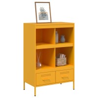 vidaXL Highboard Senfgelb 68x39x101,5 cm Kaltgewalzter Stahl