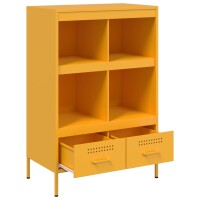 vidaXL Highboard Senfgelb 68x39x101,5 cm Kaltgewalzter Stahl