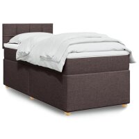 vidaXL Boxspringbett mit Matratze Dunkelbraun 100x200 cm Stoff