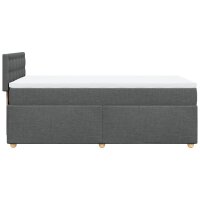 vidaXL Boxspringbett mit Matratze Dunkelgrau 100x200 cm Stoff