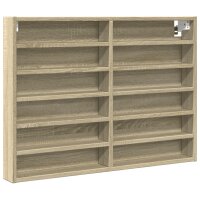 vidaXL Vitrinenschrank Sonoma-Eiche 80x8,5x58 cm Holzwerkstoff