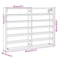 vidaXL Vitrinenschrank Sonoma-Eiche 80x8,5x58 cm Holzwerkstoff