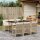 vidaXL 7-tlg. Garten-Essgruppe mit Kissen Beige Poly Rattan