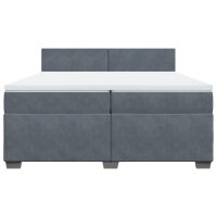 vidaXL Boxspringbett mit Matratze Dunkelgrau 200x200 cm Samt