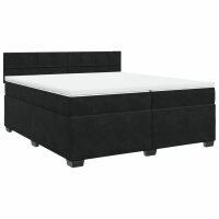 vidaXL Boxspringbett mit Matratze Schwarz 200x200 cm Samt