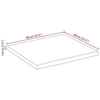 vidaXL Tischplatte mit Baumkante 80x80x3,8 cm Raues Mango Massivholz