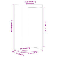 vidaXL Schuhschrank Schwarz 52x37,5x100 cm Holzwerkstoff