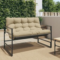 vidaXL Gartenbank mit Kissen Taupe 113 cm Stahl