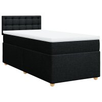 vidaXL Boxspringbett mit Matratze Schwarz 80x200 cm Stoff