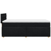 vidaXL Boxspringbett mit Matratze Schwarz 80x200 cm Stoff