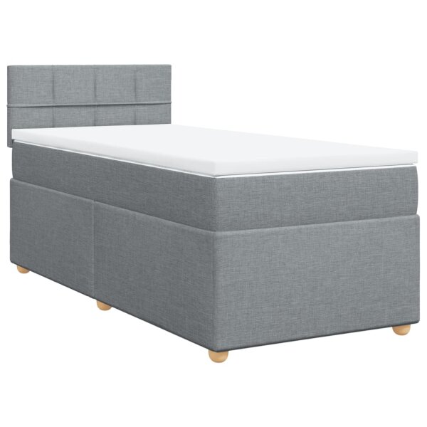 vidaXL Boxspringbett mit Matratze Hellgrau 90x190 cm Stoff