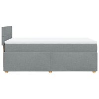 vidaXL Boxspringbett mit Matratze Hellgrau 90x190 cm Stoff