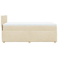 vidaXL Boxspringbett mit Matratze Creme 90x190 cm Stoff