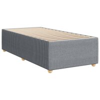 vidaXL Boxspringbett mit Matratze Hellgrau 90x190 cm Stoff