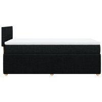 vidaXL Boxspringbett mit Matratze Schwarz 90x190 cm Stoff