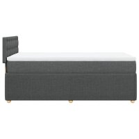 vidaXL Boxspringbett mit Matratze Dunkelgrau 90x190 cm Stoff