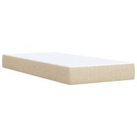 vidaXL Boxspringbett mit Matratze Creme 90x190 cm Stoff